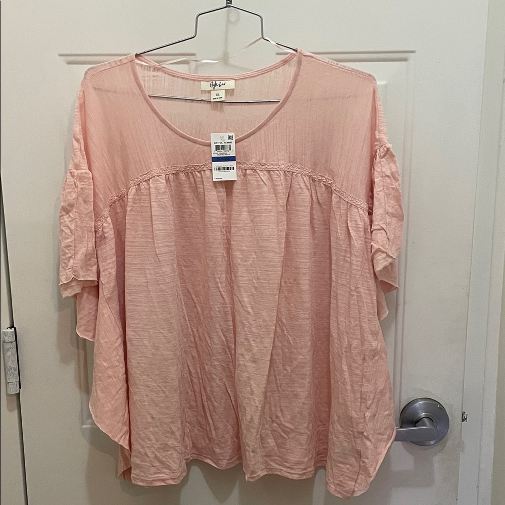 Style & Co. Light Pink Flowy Blouse